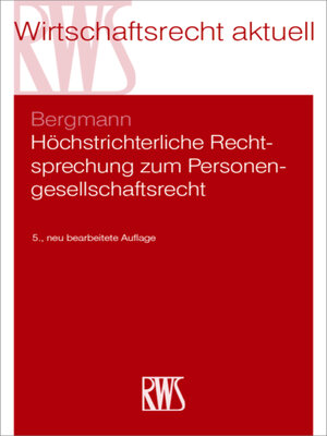 cover image of Höchstrichterliche Rechtsprechung zum Personengesellschaftsrecht